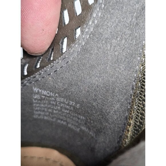 Just Fab Army Green Perforated Open Toe Ankle Boot - Picture 6 of 12